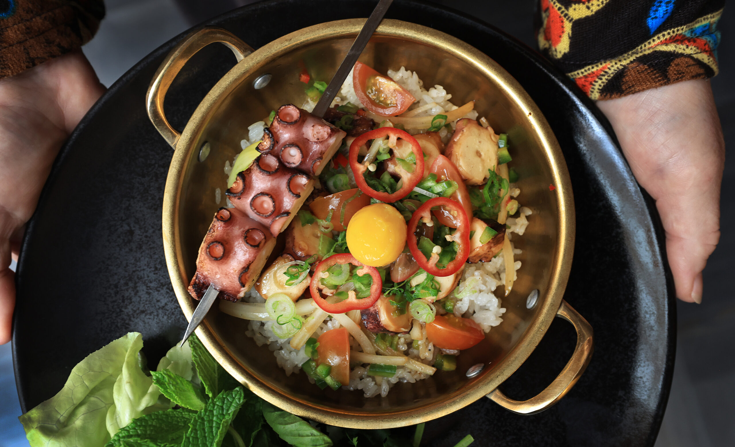 Wok charred octopus at AYA at Graton Resort & Casino