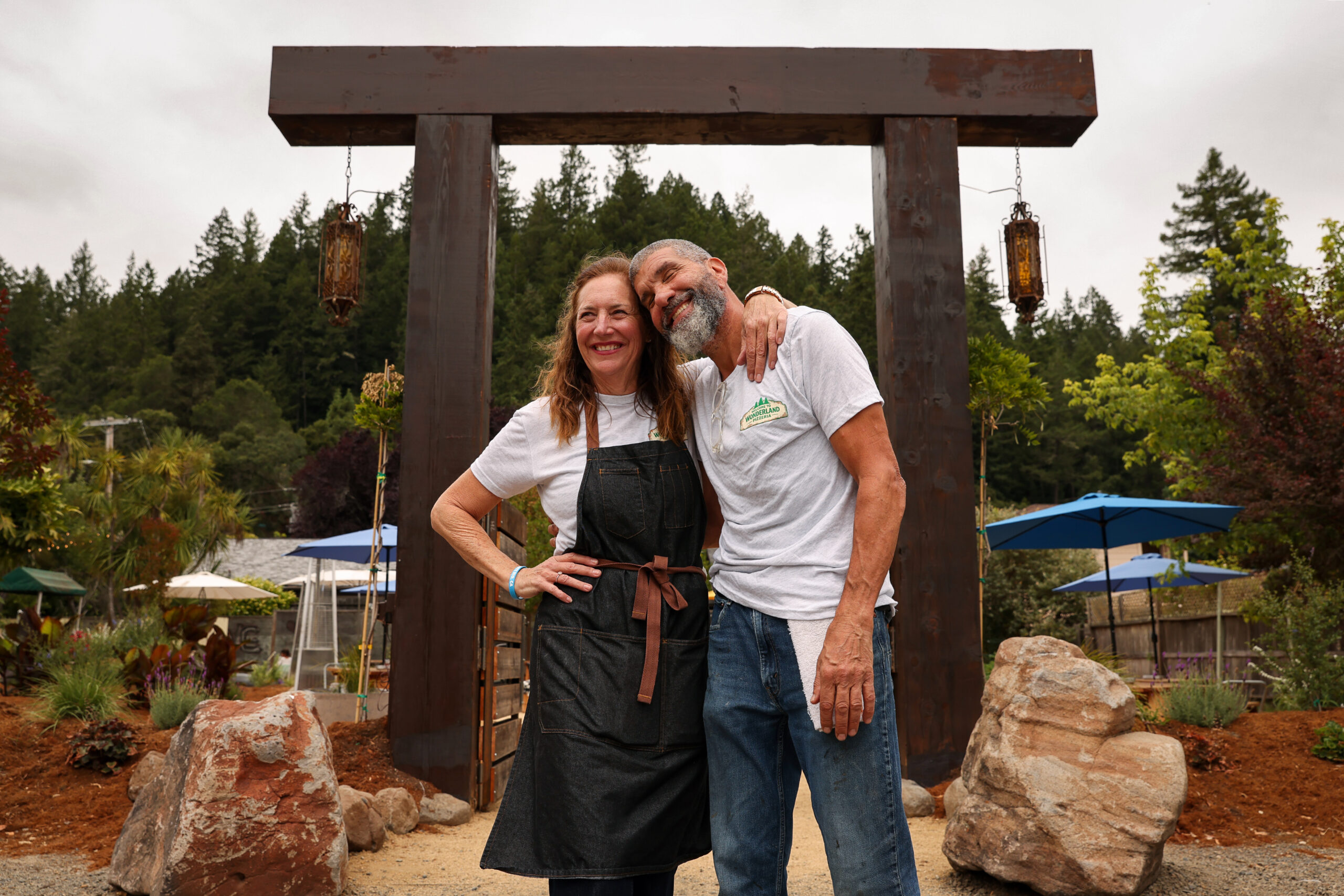 Wonderland Pizzeria owners Kellee Kessler and Brian Perloff in Monte Rio