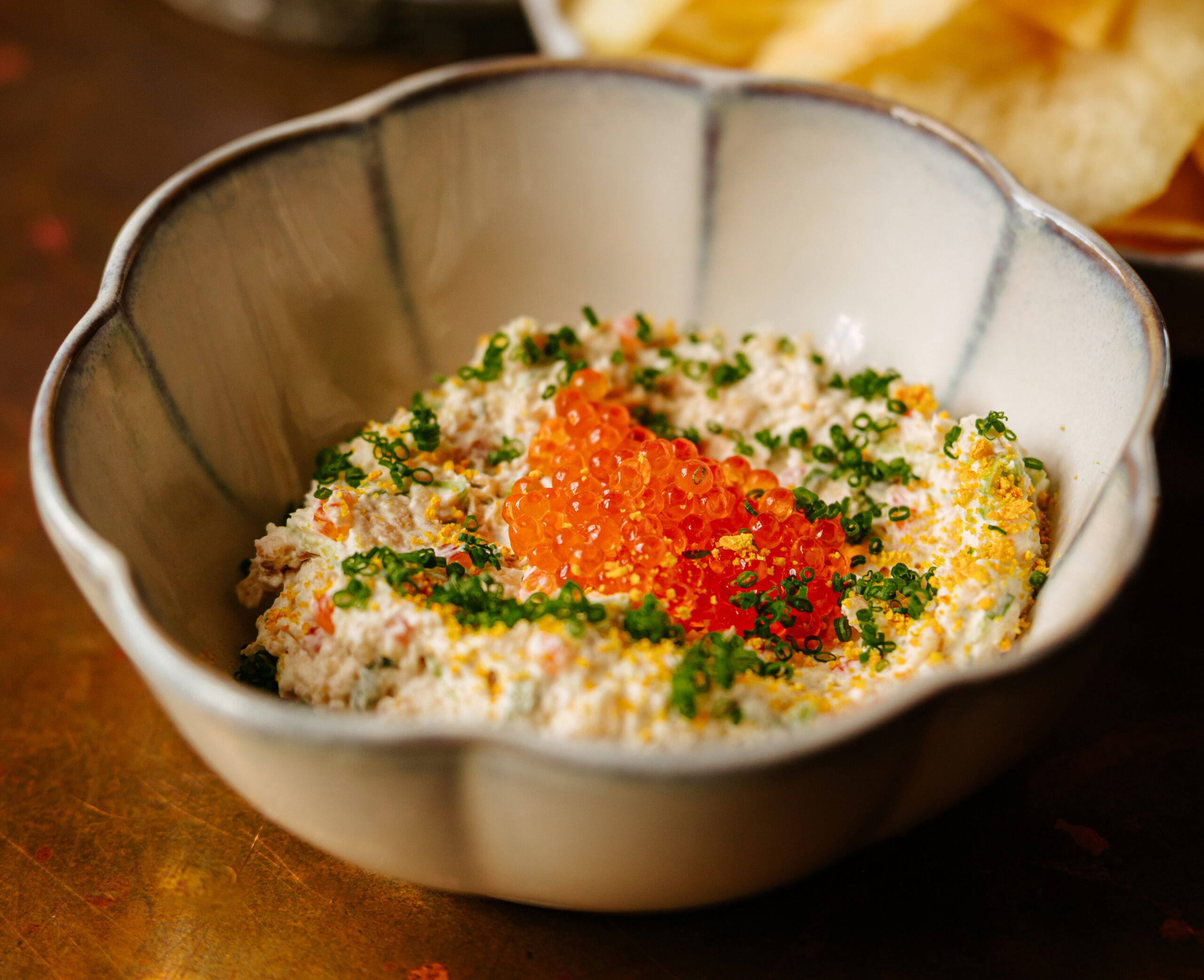 Onion and trout roe dip from The Madrona in Healdsburg. (Cole Keister)