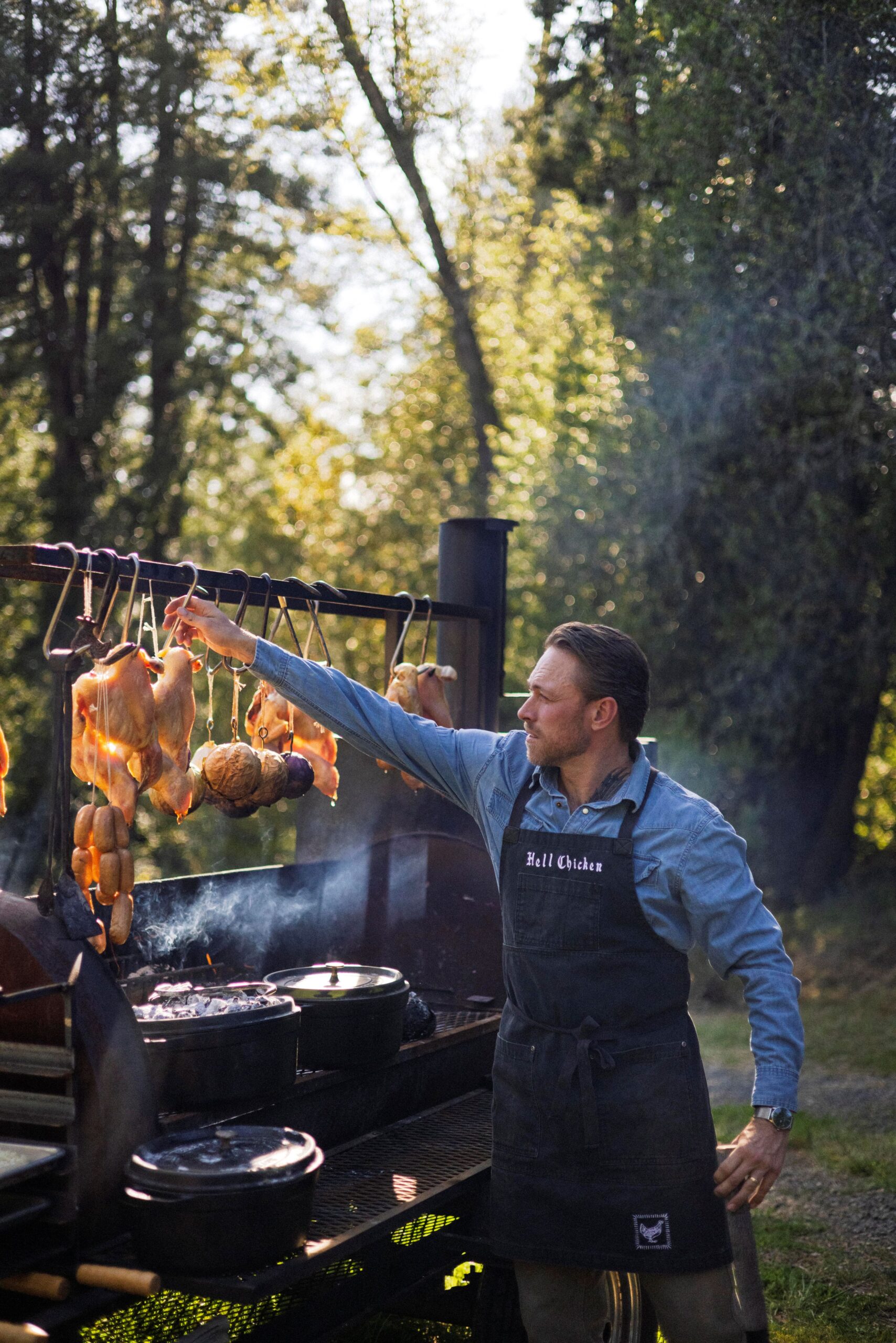 Chef Lee Desrosiers slow-roasts his signature Hell Chicken