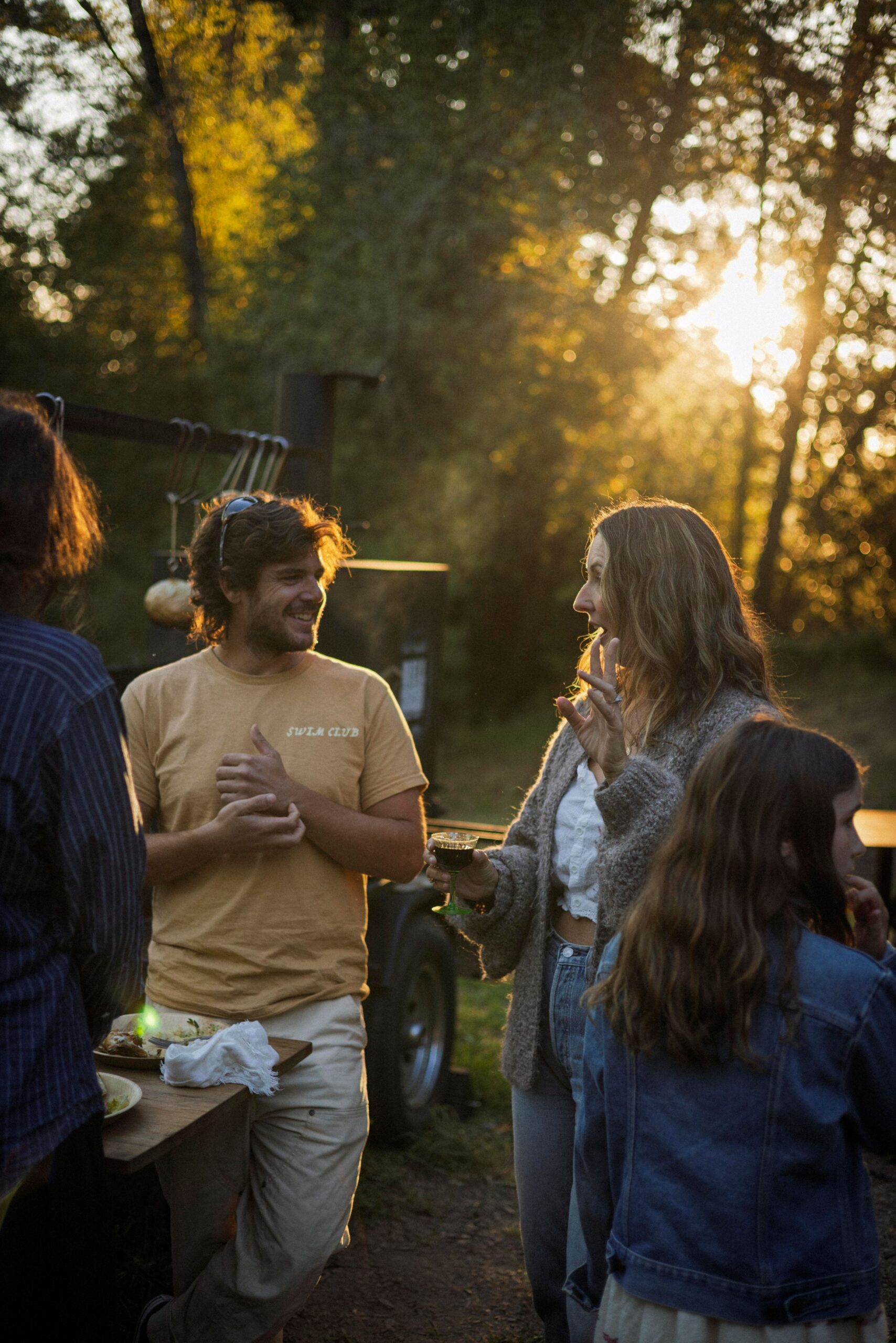 The signature dish at Lee Desrosiers outdoor dinners is "Hell Chicken," cooked over an open fire, which Desrosiers says invites guests into the cooking process. (Conor Hagen)