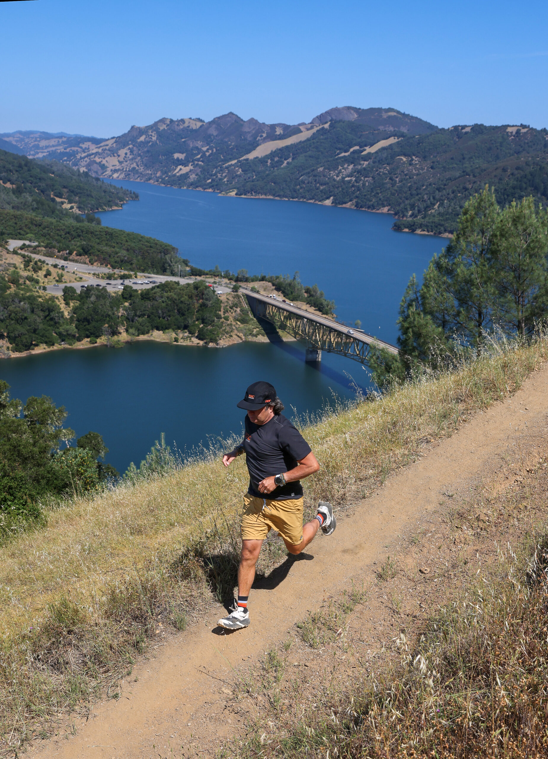 Skip Brand, founder of Healdsburg Running Company, outdoors at Lake Sonoma