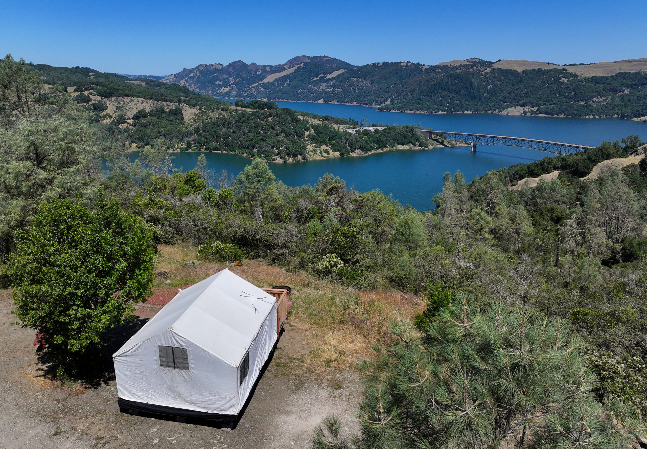 outdoor camping by the lake