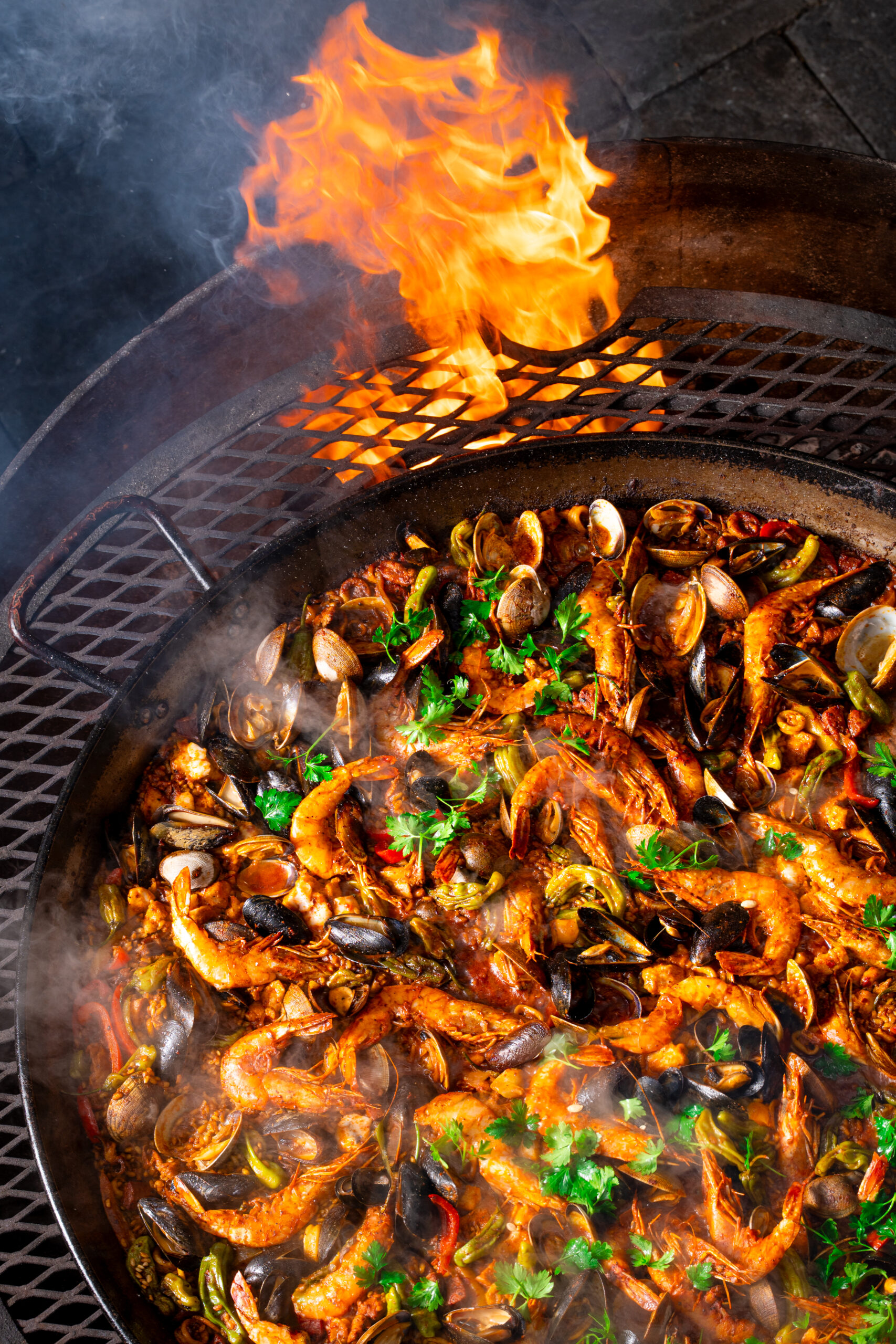 Paella at Bravas Bar de Tapas in Healdsburg. (Jesse Cudworth)