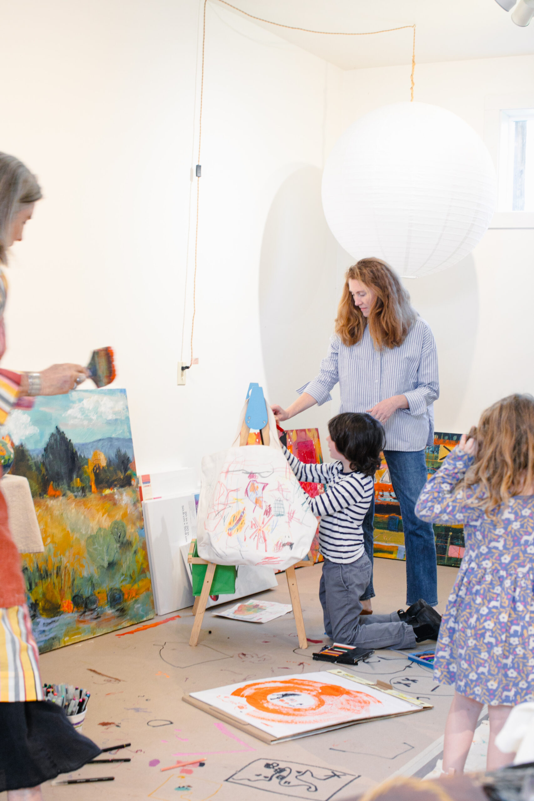 Westerbeke’s daughter, Ariel Clay, and her children spend time in the art studio on the ground floor of Westerbeke’s light and airy one bedroom residence. Westerbeke recently added the space for her and her husband to live in while Ariel’s family lives in the main house. (Eileen Roche)