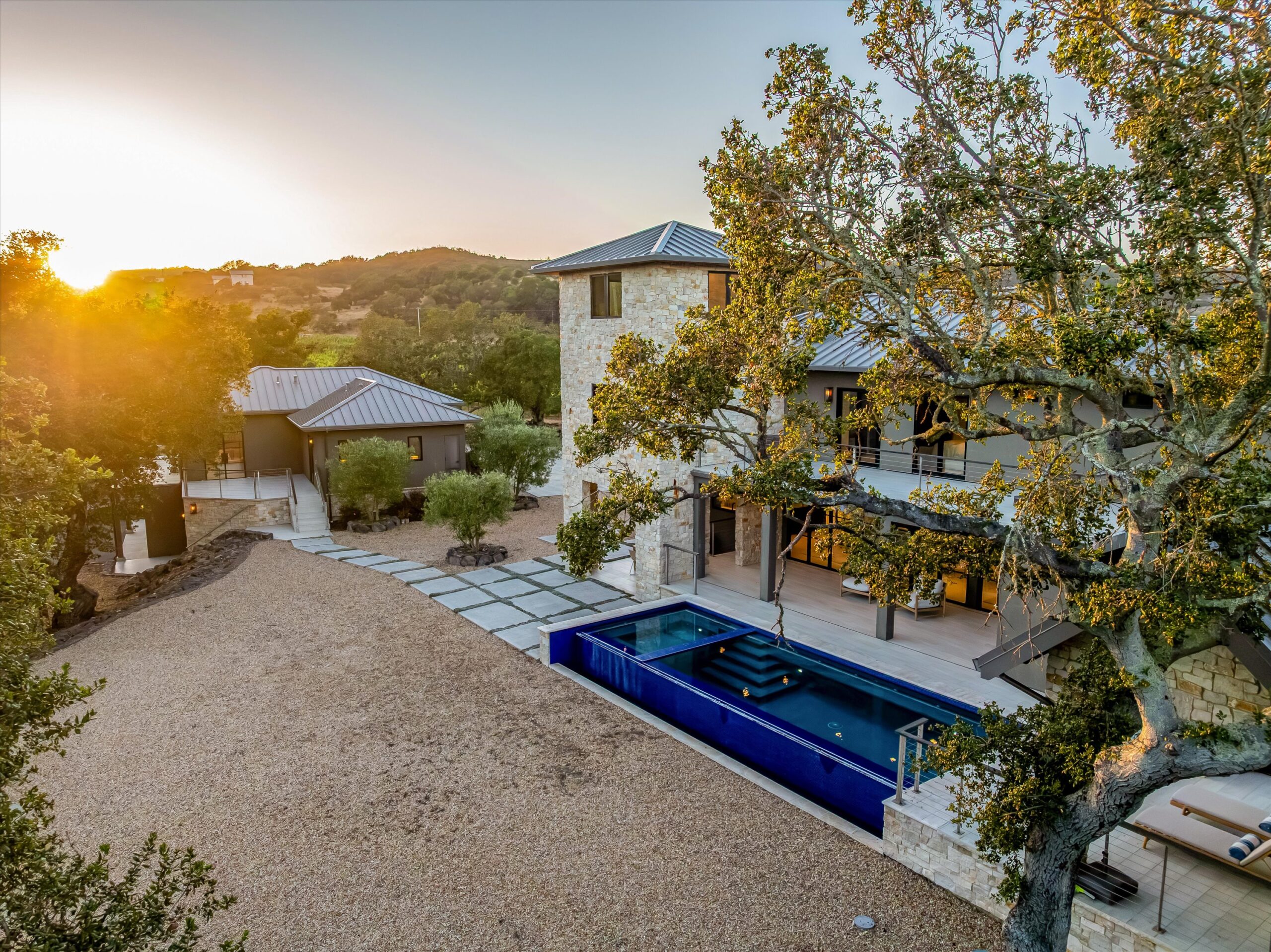 Main home, guesthouse and yard at Atlas Peak winery estate in Napa