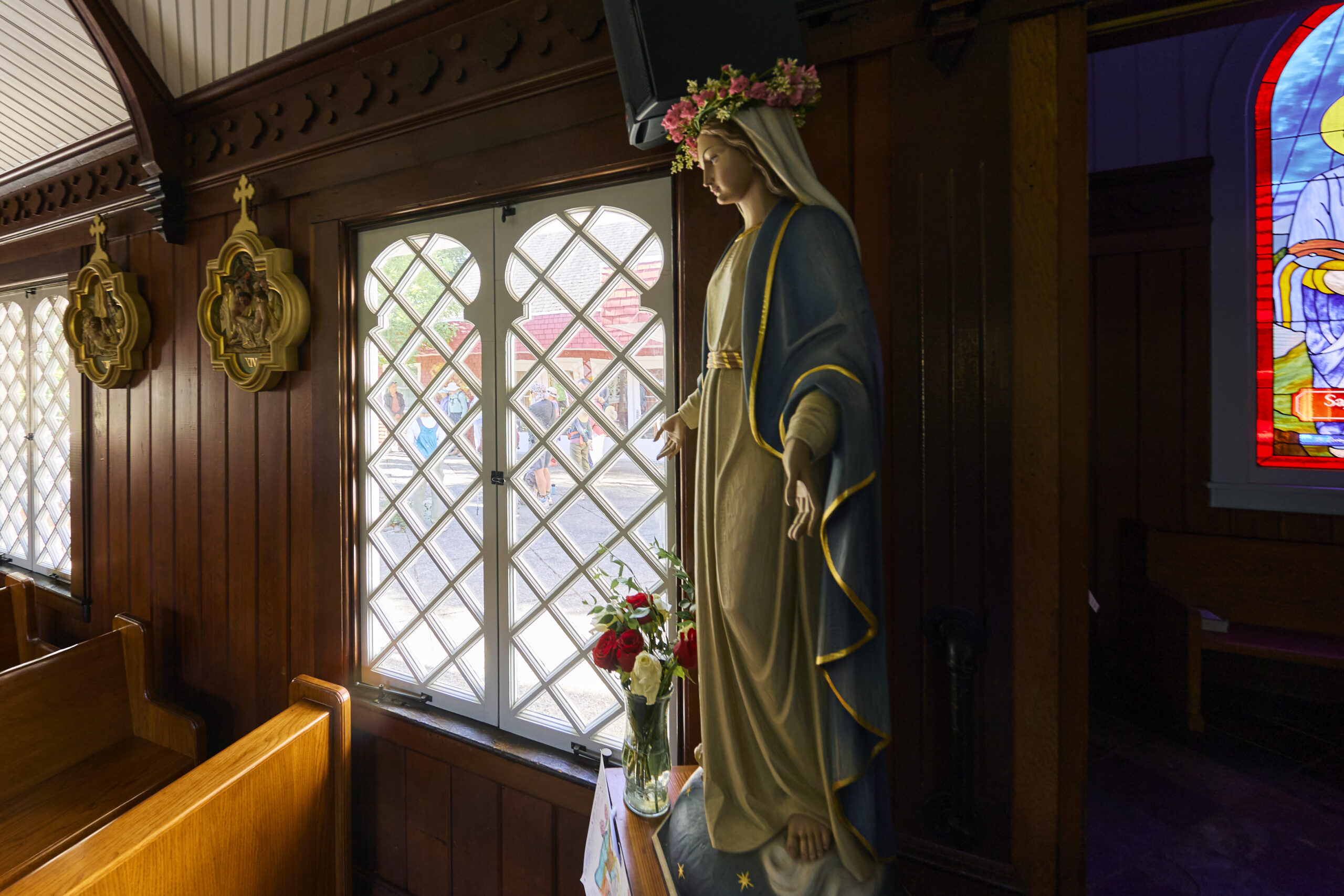 Inside of the St. Philip the Apostle church in Occidental, where hikers gather to begin Stage 5 of the Camino de Sonoma. (Kim Carroll)