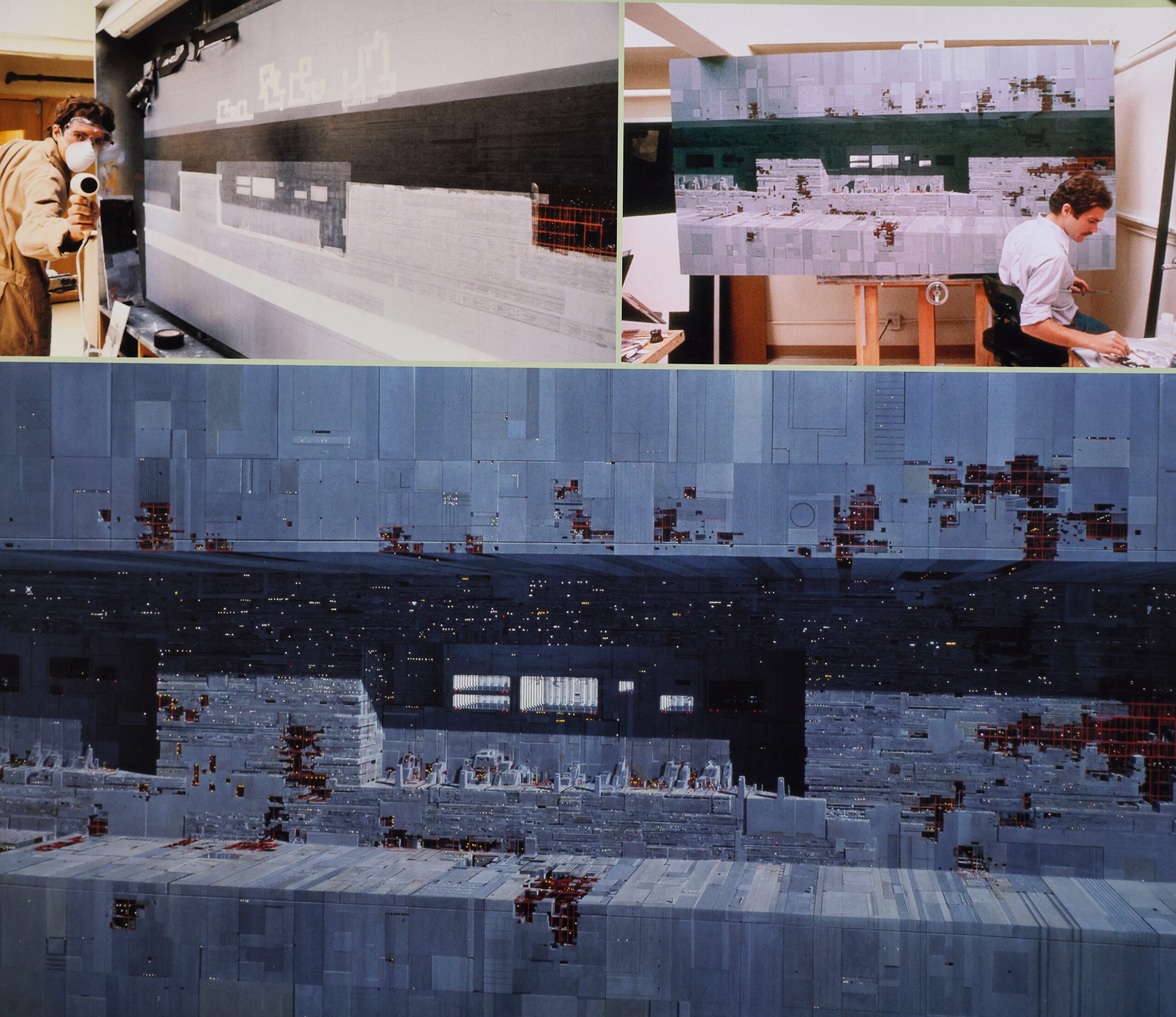 A page of photos featuring Christopher Leith Evans and his painting of the Death Star “waistband” appear in J.W. Rinzler’s book “The Making of Return of the Jedi”. Photo taken in Healdsburg on Monday, May 11, 2026. (Christopher Chung/The Press Democrat)