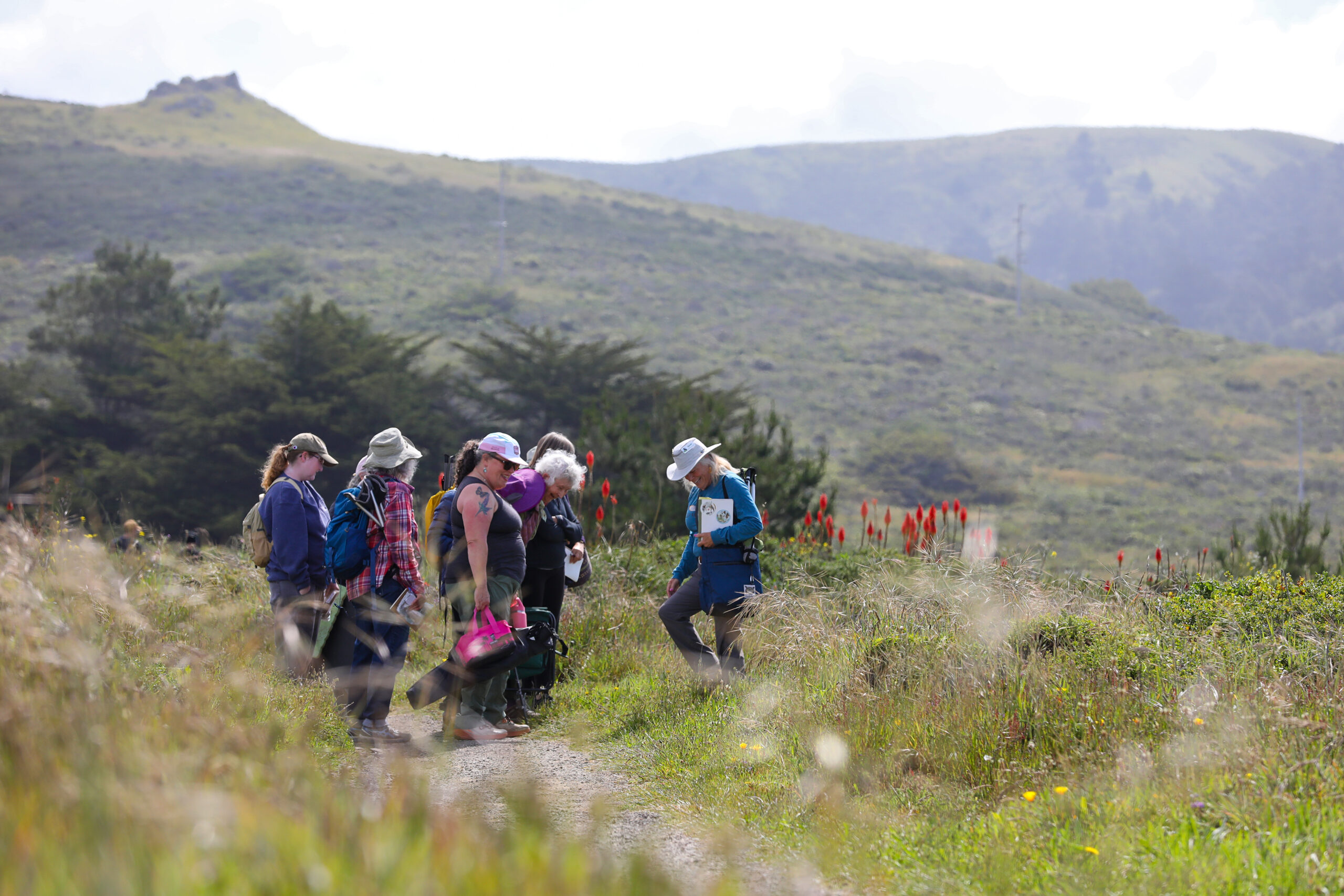 California Naturalist Sarah Reid, right, shows a Nature Journaling class