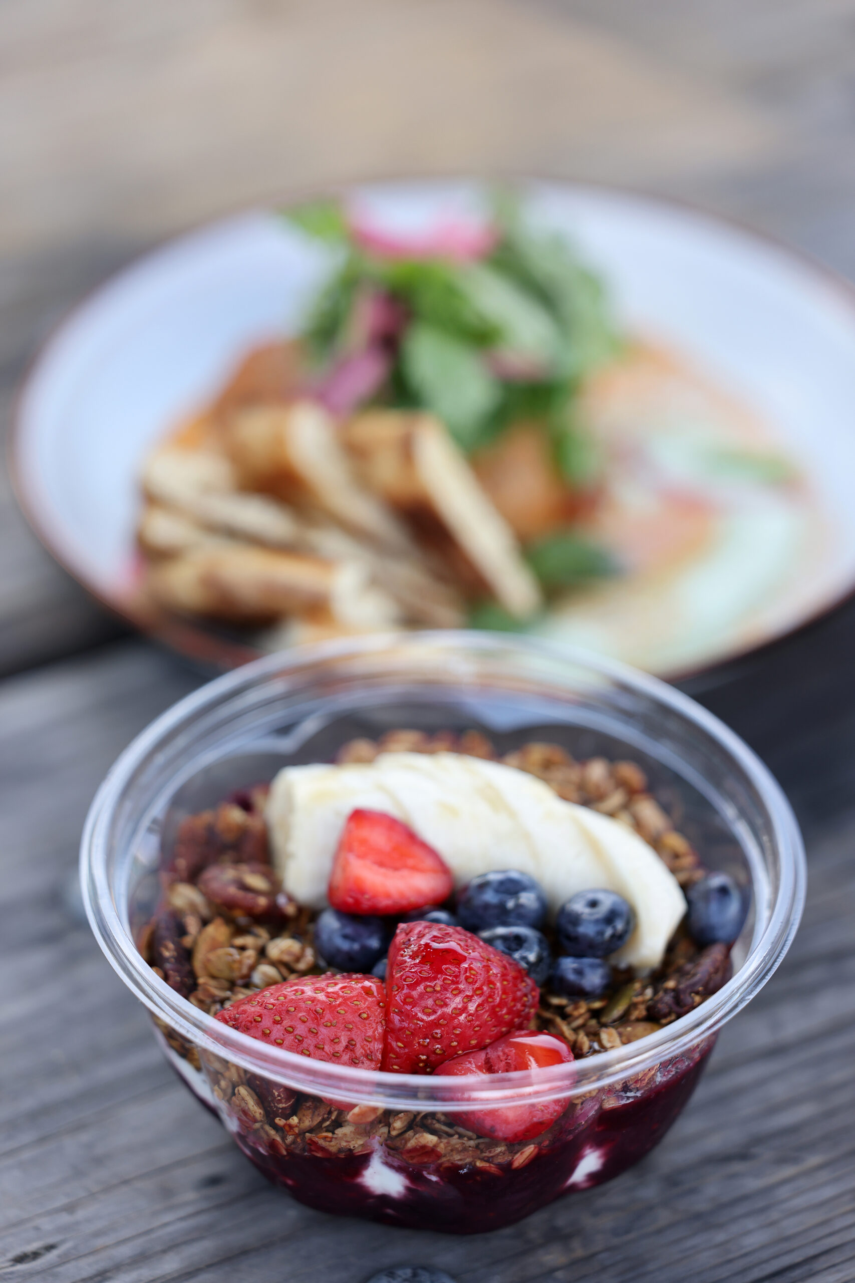 The acai yogurt bowl with homemade granola and fresh fruit at Wylde Provisions Co. and playground in Sebastopol Sunday, Aug. 23, 2026. (Beth Schlanker / The Press Democrat)