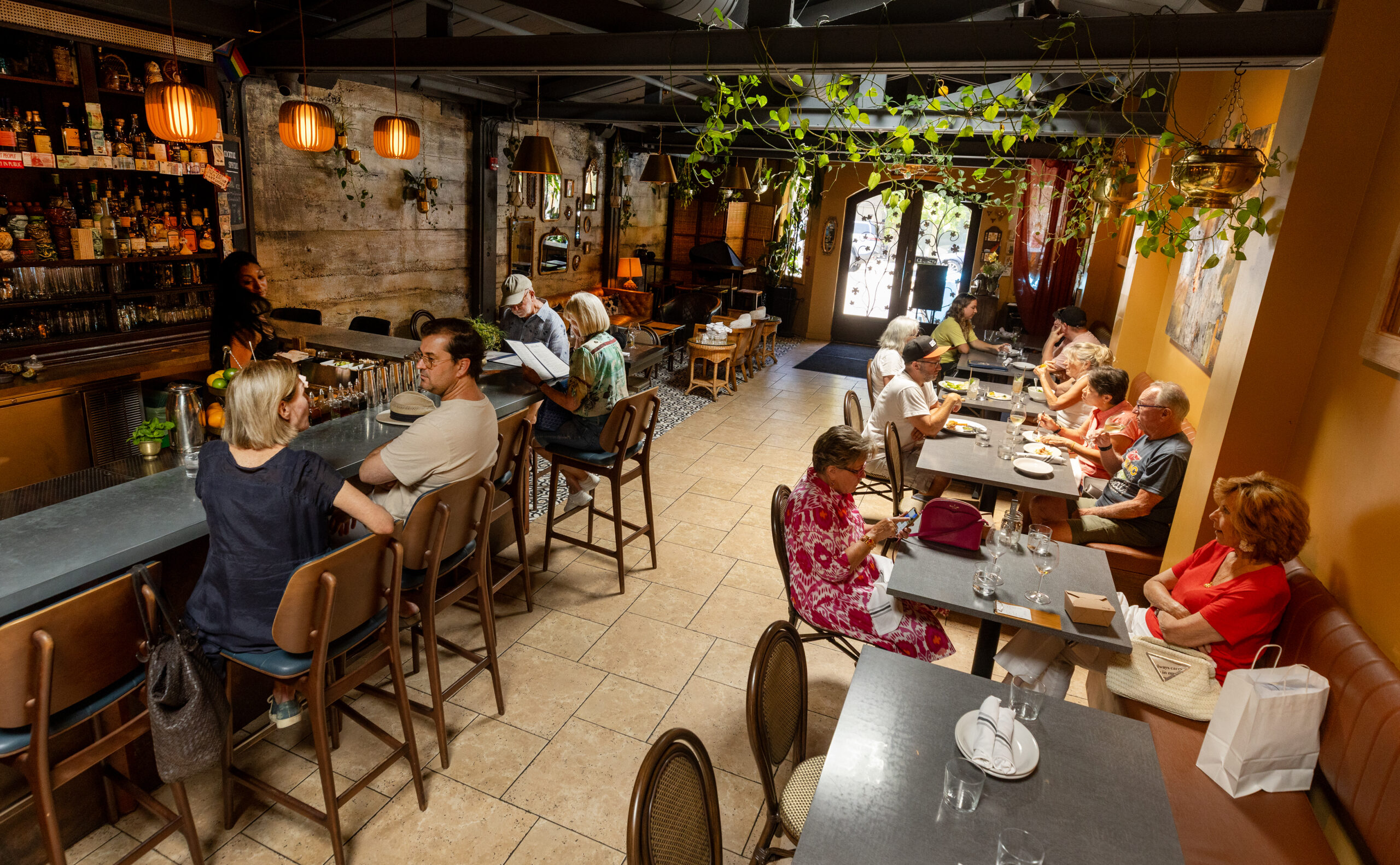 The indoor dining room at Lo &amp; Behold in Healdsburg.
