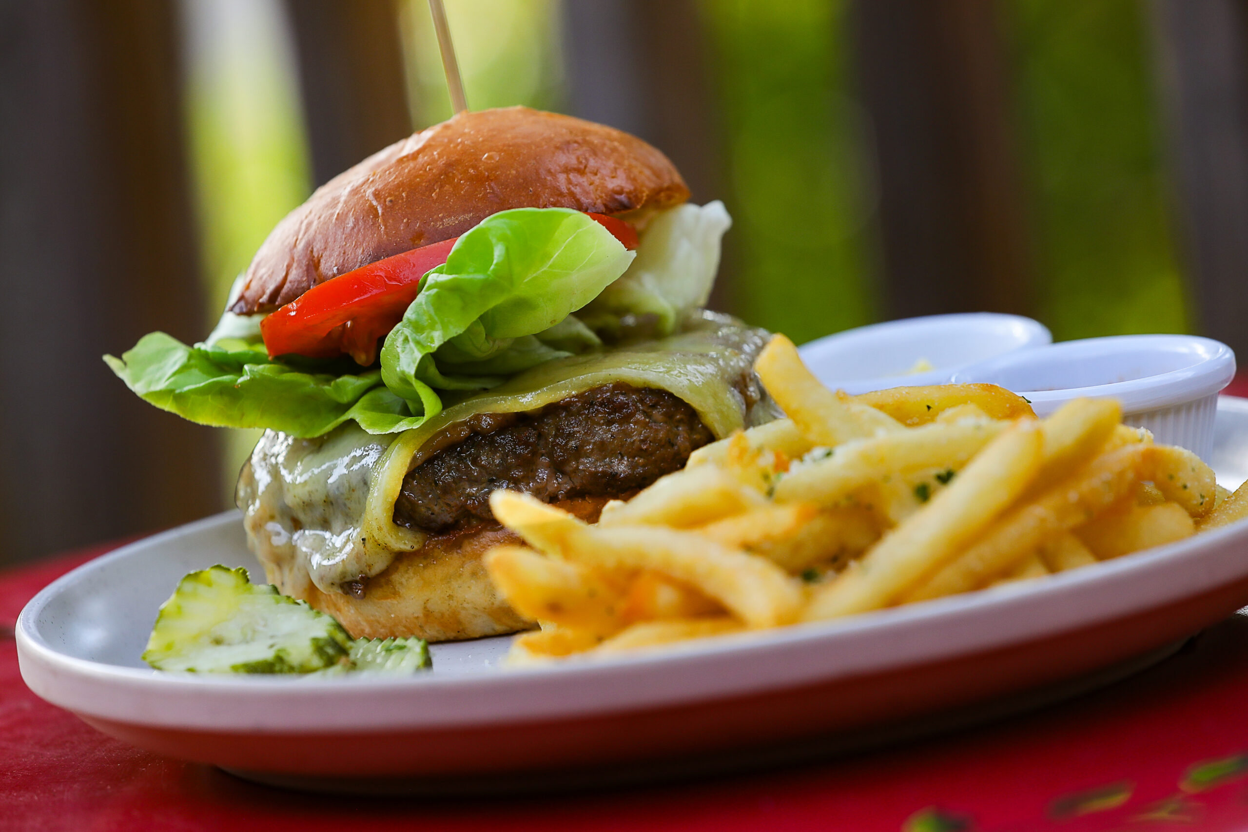 Burger at The Porch Kitchen in Sebastopol