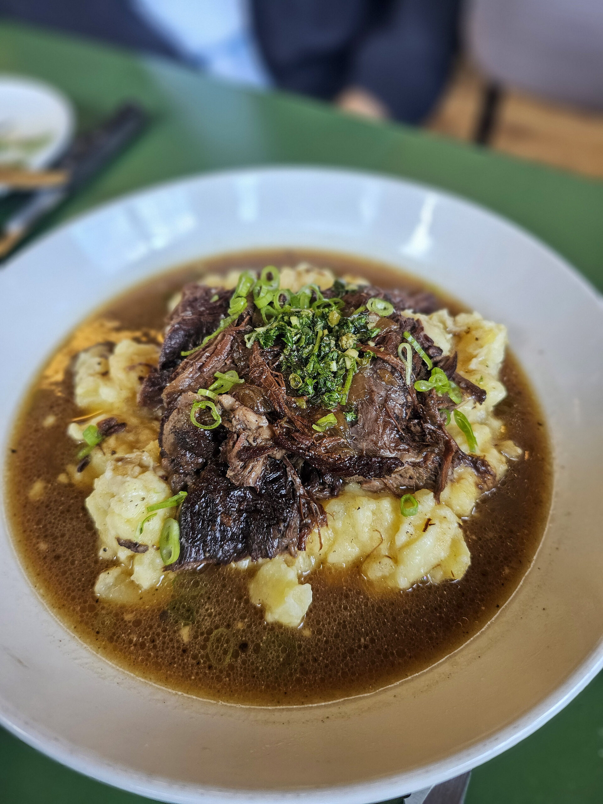 Pot roast with mashed potatoes at Hazel Restaurant in Occidental.
